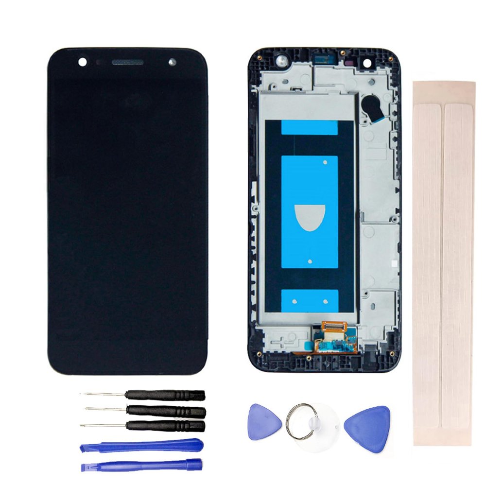JayTong LCD Display & Replacement Touch Screen Digitizer Assembly with Free Tools for L-G X Power 2 M320 M320N/F M322 X320L Black with Frame