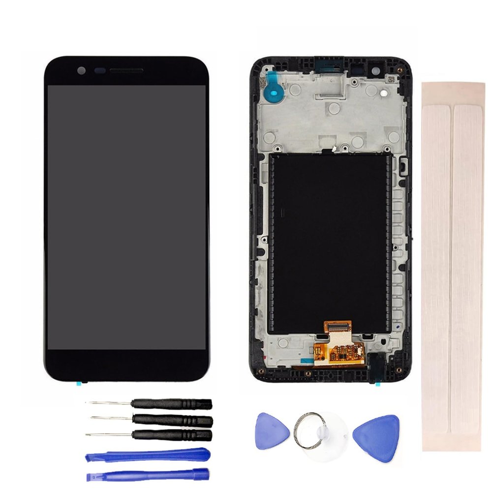 JayTong LCD Display & Replacement Touch Screen Digitizer Assembly with Free Tools for L-G K10 2017 M250 M250N M250E M250DS Black with Frame