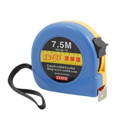 Aexit 7.5M Yellow Tools & Home Improvement Blue Retractable Steel Tape Measure with Tape Measures Manual Lock