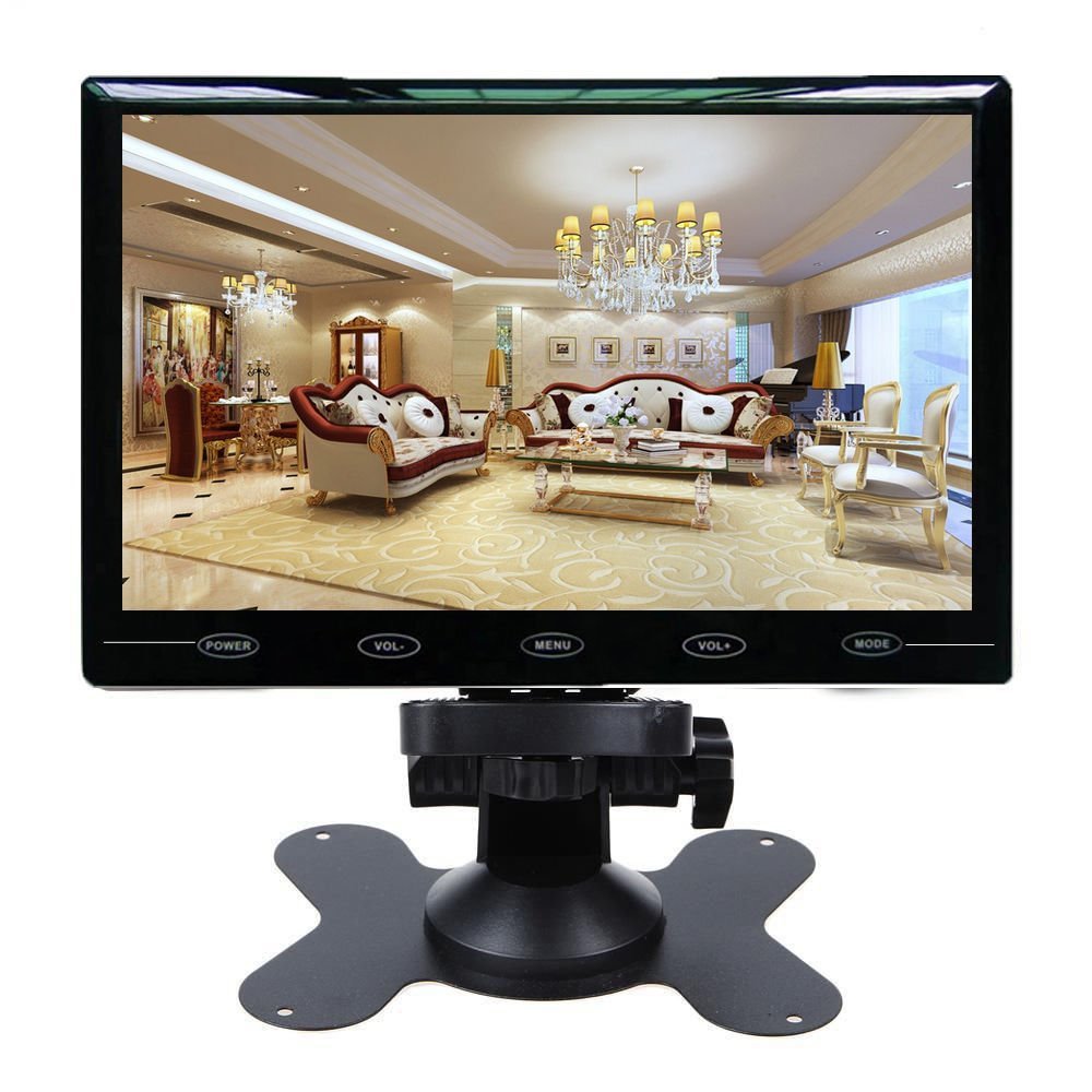 CAIRUTE 9 Inch Ultra Thin 16:9 HD 1024x600 TFT LCD Color Car Rear View Monitor 2 Video Input DVD VCD Headrest Vehicle Monitor Support Audio + Video + HDMI + VGA