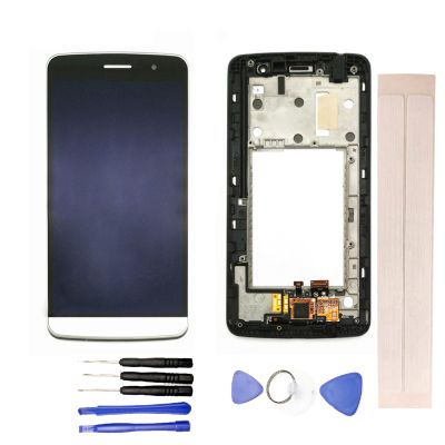 JayTong LCD Display & Replacement Touch Screen Digitizer Assembly with Free Tools for L-G Zone X180 for Ray X190 White with Frame