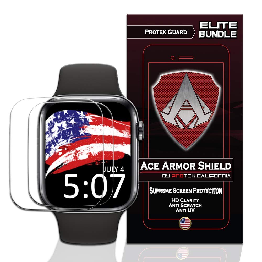 Ace Armorshield (6 Pack) Elite Bundle Premium HD Waterproof Scratch Proof thinnest Screen Protector for the Apple Watch Series 4 44MM