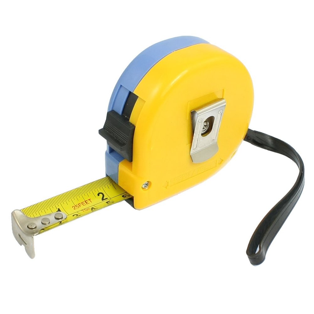 Aexit 7.5M Yellow Tools & Home Improvement Blue Case Back Clip Ruler Tape Measure w Tape Measures Black Strap