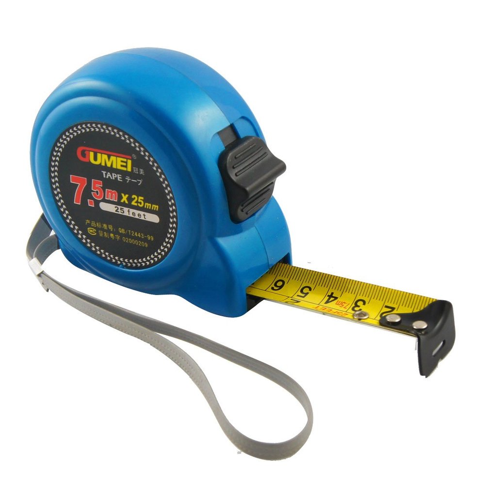 Aexit 7.5M 25FT Tools & Home Improvement Retractable Blue Plastic Case Lock Button Tape Measures Measuring Tape