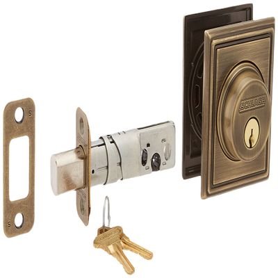 Schlage Lock Company B60ADD609 Series Deadbolt Addison Rose Single Cylinder Deadbolt