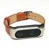 Leather Band Stainless Steel Watch Strap for Xiaomi Miband 2 view 2