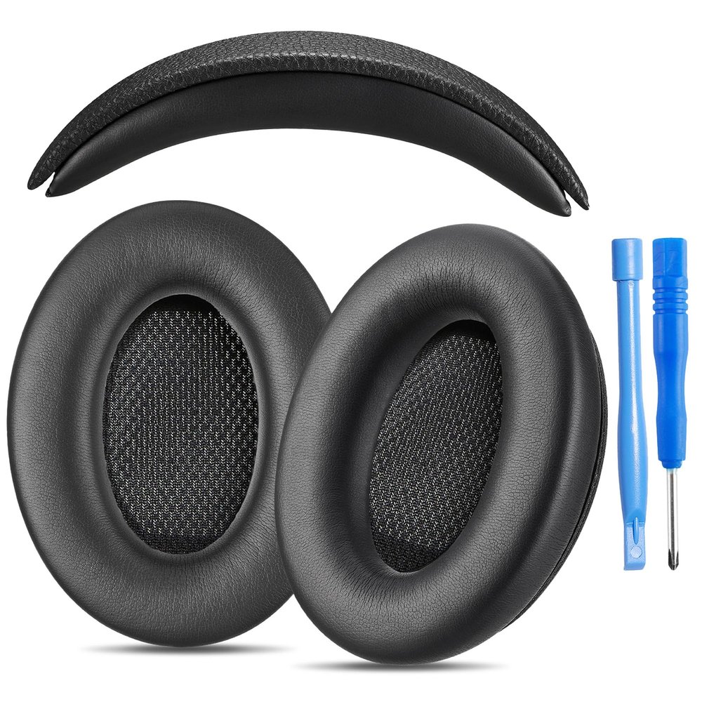 AHG Accessory House Global QC2 QC15 Ear Pads and QC2 QC15 Headband pad Cushion. Compatible with Bose QuietComfort 15 (QC15) and Bose QuietComfort 2 (QC2) Headphones. Easy DIY Fit/Extra Thick