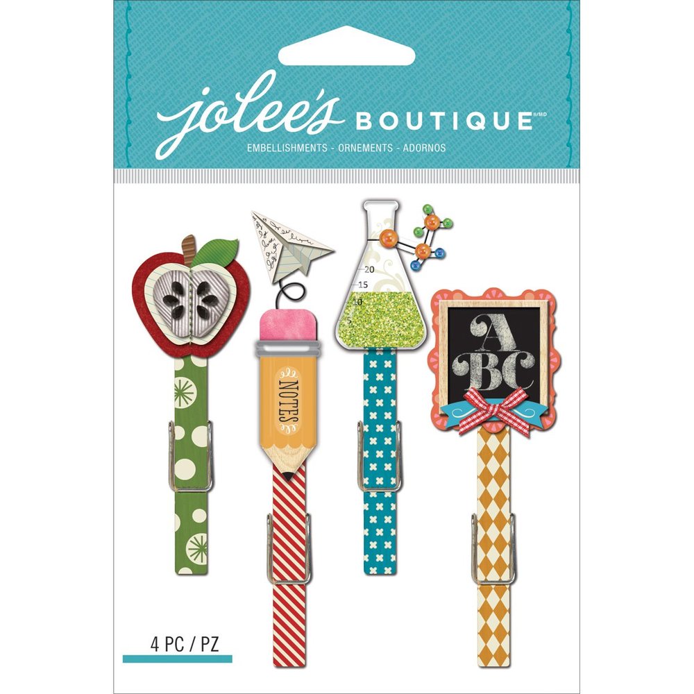 Jolee's Boutique Dimensional Stickers, School Clips Repeats