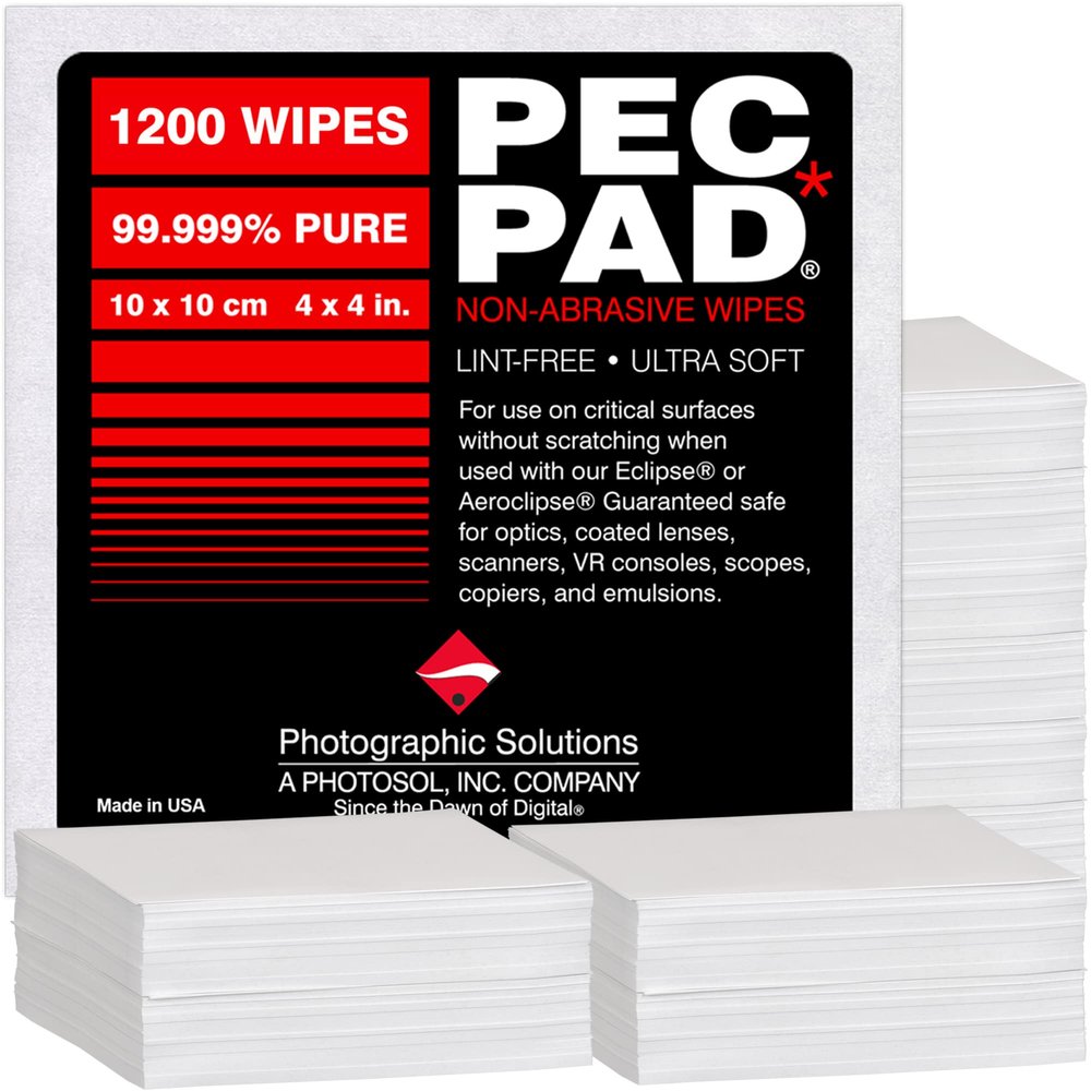 PEC-PAD Lint Free Wipes 4x4 Non-Abrasive Ultra Soft Cloth for Cleaning Sensitive Surfaces like Camera, Lens, Filters, Film, Scanners, Telescopes, Microscopes, Binoculars. (1200 Sheets Per/Pkg)
