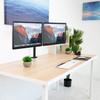 Mount-It! Dual Monitor Mount | Double Monitor Desk Stand | Two Heavy Duty Full Motion Adjustable Arms Fit 2 Computer Screens 17 19 20 21 22 24 27 Inch | VESA 75 100 | C-Clamp and Grommet Base view 2