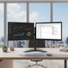Mount-It! Dual Monitor Stand for Desk - Double Monitor Mount for 2 Screens up to 32 Inch and 17 Lbs - Free-Standing Base Swivel, Tilt, Rotates 360 Adjustable Arms - VESA Compatible High Grade Steel view 3