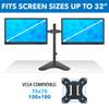 Mount-It! Dual Monitor Stand for Desk - Double Monitor Mount for 2 Screens up to 32 Inch and 17 Lbs - Free-Standing Base Swivel, Tilt, Rotates 360 Adjustable Arms - VESA Compatible High Grade Steel view 4