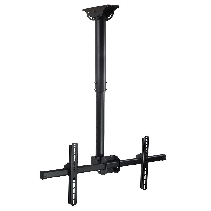 Mount-It Ceiling TV Mount Bracket, Fits 40 42 47 50 55 60 70 Inch Flat Panel Televisions, Adjustable Height Telescoping Tilt and Swivel, Mount on Vaulted Ceilings Up To VESA 600x400 (MI-509L), Black