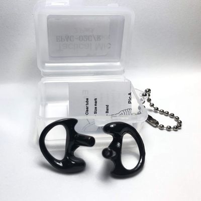 Tactical Mic 2 Right Small Black Flexible SEMI Custom Ear Mold Insert Rubber Gel EARPIECE Police Patrol Duty Gear