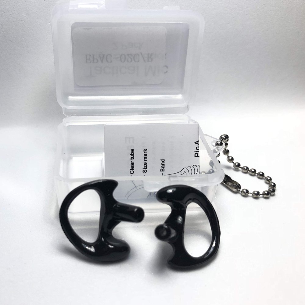 Tactical Mic 2 Right Small Black Flexible SEMI Custom Ear Mold Insert Rubber Gel EARPIECE Police Patrol Duty Gear