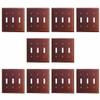 SwitchPlate Brushed Solid Copper Triple Toggle Pack Of 10 Renovators Supply view 1