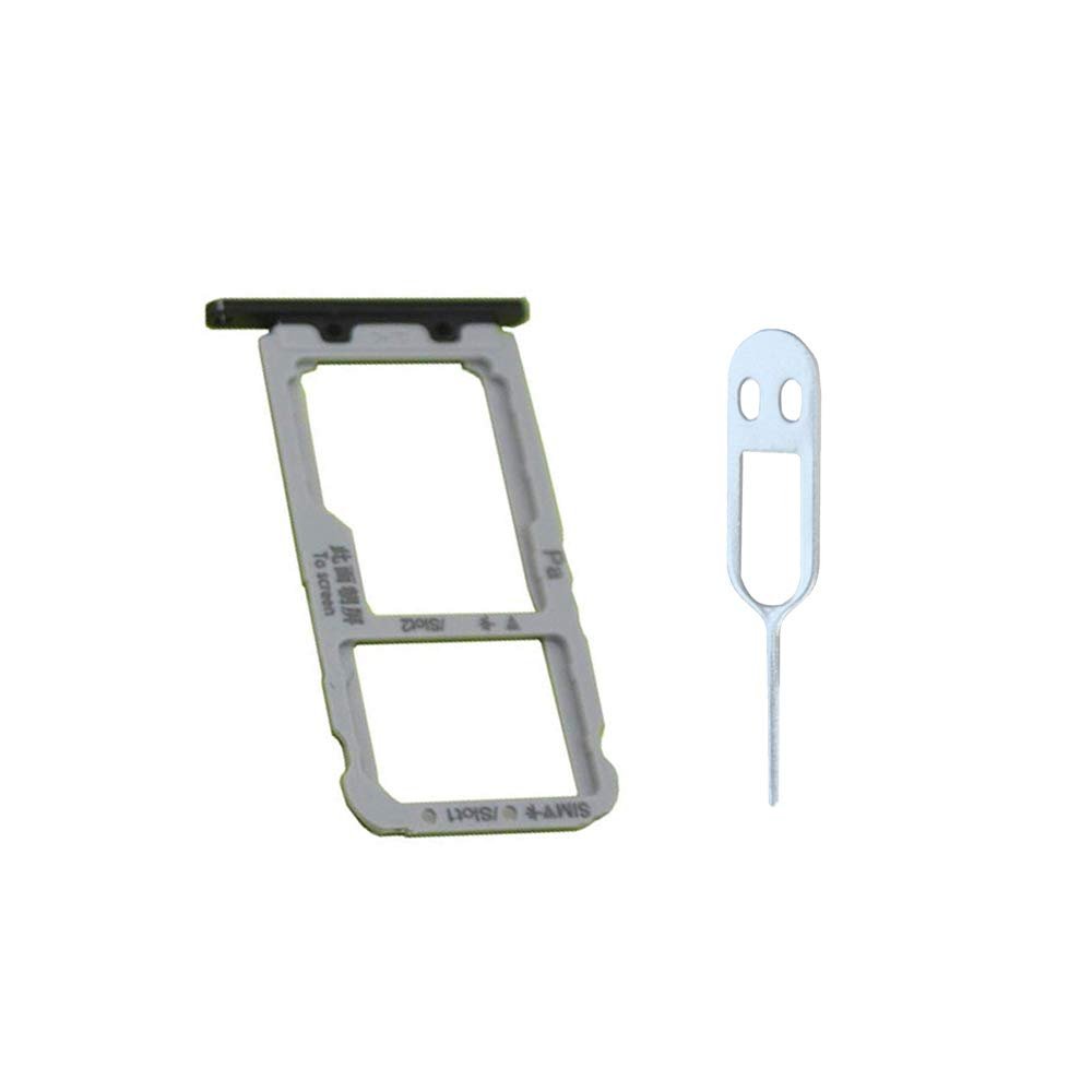 JayTong Sim Card Tray + Sim Card Tray/Micro SD Memory Card Holder Slot Replacement with Remover Eject Pin Tool for Hua-wei Nova 3 Nova3 Black