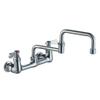 Whitehaus WHFS9814-008DJ-C Heavy Duty wall mount utility faucet with double jointed retractable swing spout and lever handles - Polished Chrome view 1