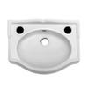 Whitehaus Isabella Collection Small Rectangular Wall Mount Sink, Integrated Oval Bowl, Backsplash, Decorative Trim; Two Hole Faucet Drilling; Color: White view 4