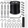 BESTNEWLL Outdoor String Light Hanging Kit Includ 164 FT Nylon Rope Cable view 1