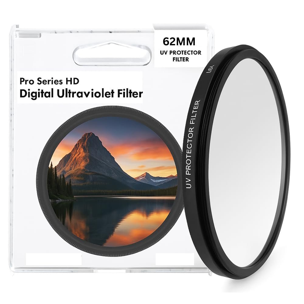 62mm Pro Series Multi-Coated High Resolution Digital Ultraviolet Filter for Sigma 18-250mm F3.5-6.3 DC Macro OS HSM, Sigma 70-300mm f/4-5.6 DG OS Lens, Sigma 18-200mm f/3.5-6.3 II DC OS HSM Lens