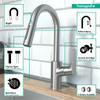 hansgrohe Focus Stainless Steel Bar Kitchen Faucet, Kitchen Faucets with Pull Down Sprayer, Faucet for Kitchen Sink, Magnetic Docking Spray Head, Stainless Steel Optic 04506801 view 3
