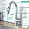 hansgrohe Focus Stainless Steel Bar Kitchen Faucet, Kitchen Faucets with Pull Down Sprayer, Faucet for Kitchen Sink, Magnetic Docking Spray Head, Stainless Steel Optic 04506801 view 4