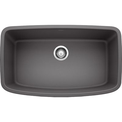BLANCO 441611 Valea Silgranit Super Single Undermount Kitchen Sink, 32", Cinder