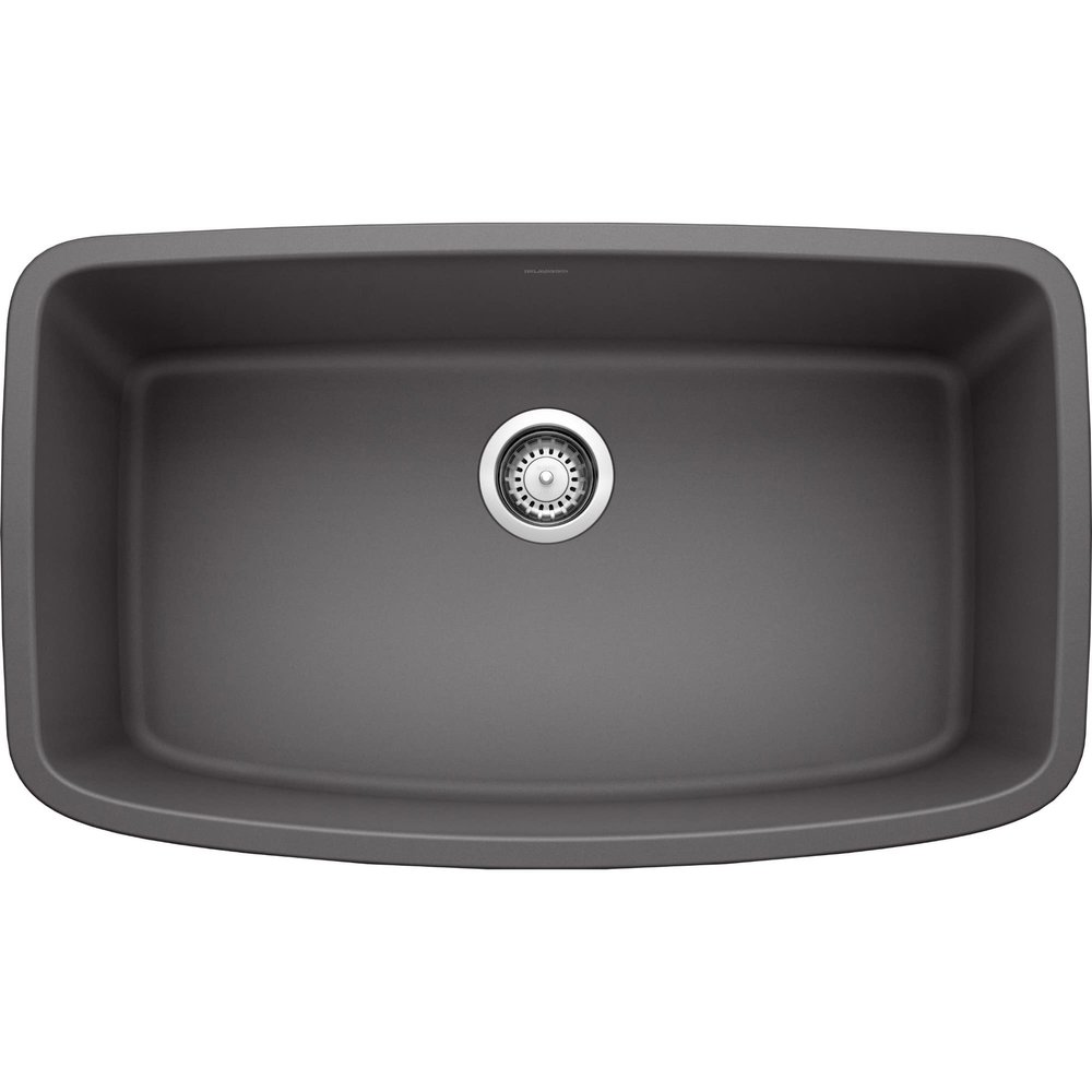 BLANCO 441611 Valea Silgranit Super Single Undermount Kitchen Sink, 32", Cinder