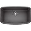 BLANCO 441611 Valea Silgranit Super Single Undermount Kitchen Sink, 32", Cinder view 1