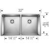 Blanco 519549 Quatrus R15 Under Mount Equal Double Bowl Kitchen Sink, Large, Stainless Steel view 3