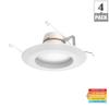 Commercial Electric 5/6 in White Integrated LED Energy Star Color Changing Recessed Trim Downlight 4 Pk view 2