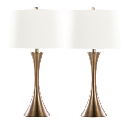 Lenuxe 29" Metal Table Lamps Set of 2, Desk Lamp, Bedside Lamps for Night Stands, Nightstand Lamp, Small Table Lamps for Living Room Set of 2, Gold Lamps Set of 2 (Matte Golden Bronze)