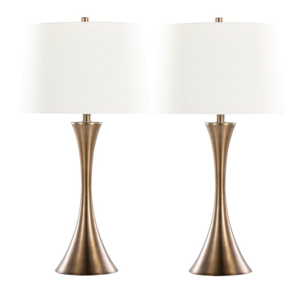 Lenuxe 29" Metal Table Lamps Set of 2, Desk Lamp, Bedside Lamps for Night Stands, Nightstand Lamp, Small Table Lamps for Living Room Set of 2, Gold Lamps Set of 2 (Matte Golden Bronze)