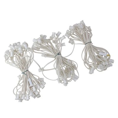 Northlight Commercial Grade C7 Christmas Light Socket Set - 100' White Wire - 18 Gauge