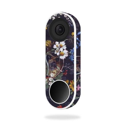 MightySkins Skin Compatible with Nest Hello Video Doorbell - Midnight Blossom | Protective, Durable, and Unique Vinyl Decal wrap Cover | Easy to Apply, Remove, and Change Styles | Made in The USA