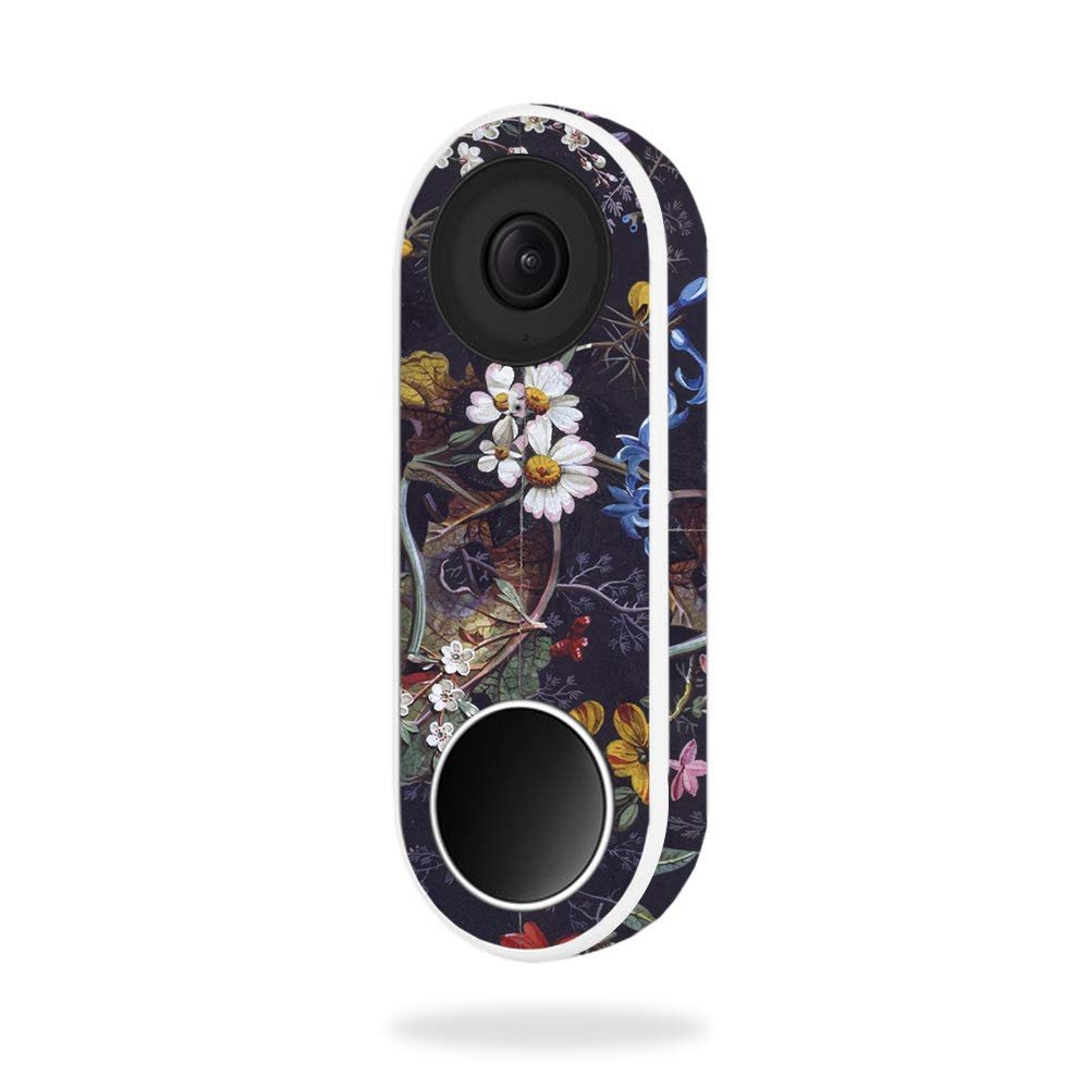MightySkins Skin Compatible with Nest Hello Video Doorbell - Midnight Blossom | Protective, Durable, and Unique Vinyl Decal wrap Cover | Easy to Apply, Remove, and Change Styles | Made in The USA