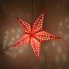 Red 5 Pointed Paper Star Lantern with 12 Foot Power Cord Included view 4