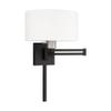 Livex Lighting 40036-04 1-Light Swing Arm Wall Light, Black view 2