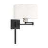 Livex Lighting 40036-04 1-Light Swing Arm Wall Light, Black view 3
