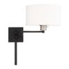 Livex Lighting 40036-04 1-Light Swing Arm Wall Light, Black view 4