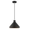 Livex Lighting 41178-04 Metal Shade - 10.5" One Light Mini Pendant, Black Finish with Black Metal/Gold Shade view 2
