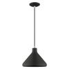 Livex Lighting 41178-04 Metal Shade - 10.5" One Light Mini Pendant, Black Finish with Black Metal/Gold Shade view 3