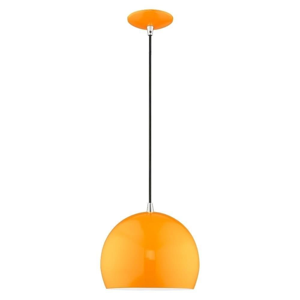 Livex Lighting 41181-77 Metal - 1-Light Mini Pendant, White