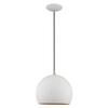 Livex Lighting 41181-77 Metal - 1-Light Mini Pendant, White view 2