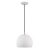 Livex Lighting 41181-77 Metal - 1-Light Mini Pendant, White view 3