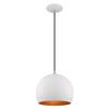 Livex Lighting 41181-77 Metal - 1-Light Mini Pendant, White view 4