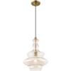 Livex Lighting 41224-01 Art Glass - 1-Light Mini Pendant, Antique Brass view 2
