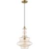Livex Lighting 41224-01 Art Glass - 1-Light Mini Pendant, Antique Brass view 3