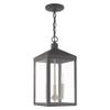 Livex Lighting 20593-80 Nyack - 18.5" Three Light Outdoor Hanging Lantern, Nordic Gray Finish with Clear Glass view 2